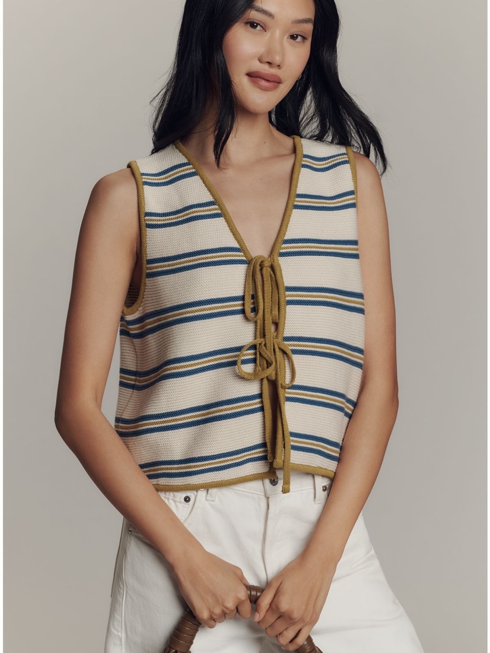 Anthropologie Tartan Blanket Co. Tie-Front Vest